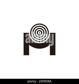 Letter M onion geometric symbol simple logo vector Stock Vector