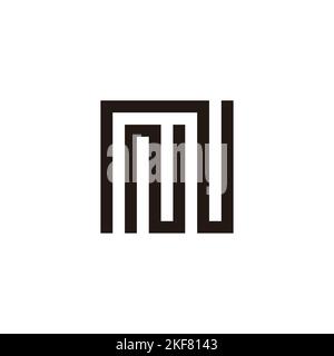 Letter NN square geometric symbol simple logo vector Stock Vector