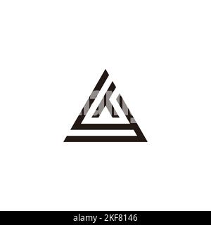 Letter y and h triangle geometric symbol simple logo vector Stock Vector