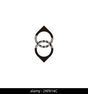Water drop and location, number 8 geometric symbol simple logo vector Stock Vector