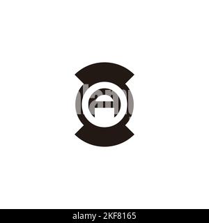 Letter A hourglass, circle geometric symbol simple logo vector Stock Vector