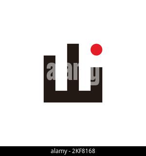Letter w, building and sun geometric symbol simple logo vector Stock Vector