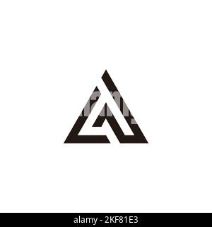 Letter L and N triangle geometric symbol simple logo vector Stock Vector