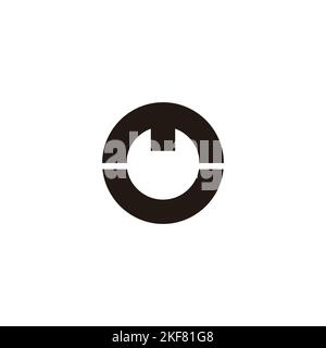 Letter m and o circle, outline geometric symbol simple logo vector Stock Vector