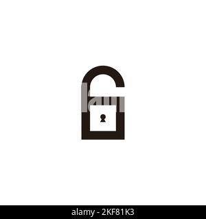 Number 6 padlock, geometric symbol simple logo vector Stock Vector