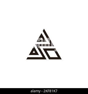 Letter o number 3 triangle geometric symbol simple logo vector Stock Vector