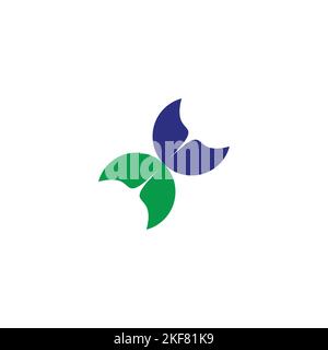 Leaf and moon geometric symbol simple logo vector Stock Vector