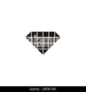 Diamond, lines geometric symbol simple logo vector Stock Vector