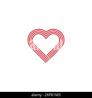 Heart, doubles, lines geometric symbol simple logo vector Stock Vector