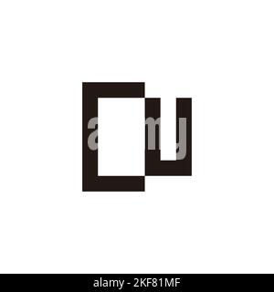 Letter CU square geometric symbol simple logo vector Stock Vector