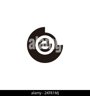Letter B in G, circle geometric symbol simple logo vector Stock Vector