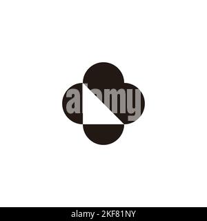 Letter B plus geometric symbol simple logo vector Stock Vector