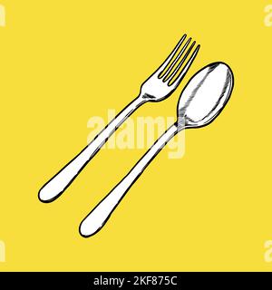 Cook Icon, Cafe Concept, Sketch and Vintage style. - Vector. Vector illustration Stock Vector