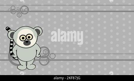 standing chibi lemur kid cartoon background. illustration in vector format Stock Vector