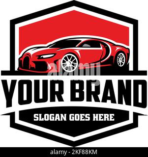A vector for logos with a red and black theme and a motorcycle icon on ...
