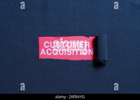 Conceptual display Customer Acquisition. Word Written on it refers to gaining new consumers to the business Stock Photo