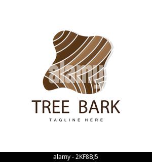 Wood Layer Logo Tree Bark Structure Design Forest Template Vector Stock Vector