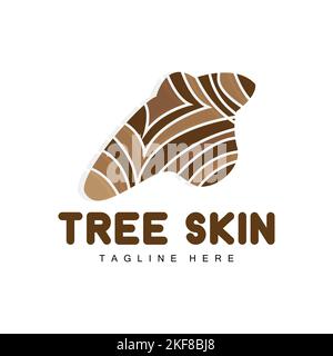 Wood Layer Logo Tree Bark Structure Design Forest Template Vector Stock Vector