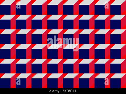 Red and blue square cube geometric background vector illustration. Abstract vector background for use in design. Geometry pattern. Stock Vector