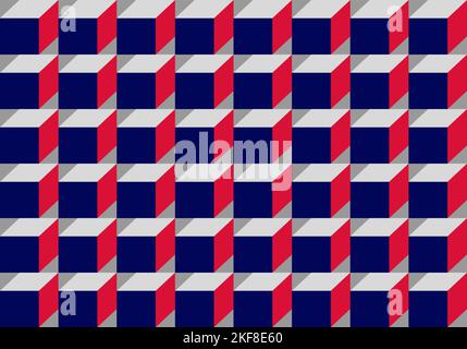 Red and blue square cube geometric background vector illustration. Abstract vector background for use in design. Geometry pattern. Stock Vector