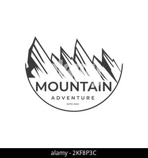 Outdoor adventurous mountain vintage design semi circle symbol illustration design Stock Vector