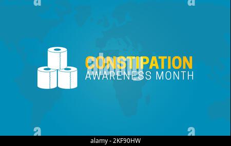 Constipation Awareness Month Background Illustration with Toilet Papers Stock Vector