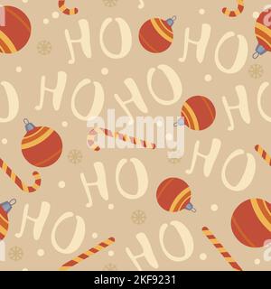 Ho Ho Ho Seamless Christmas Pattern Illustration Stock Vector