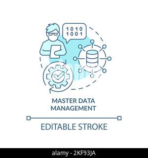 Master data management turquoise concept icon Stock Vector