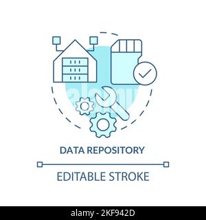 Data repository turquoise concept icon Stock Vector