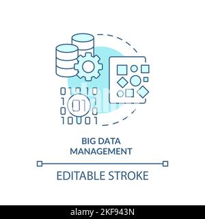Big data management turquoise concept icon Stock Vector