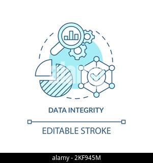 Data integrity turquoise concept icon Stock Vector