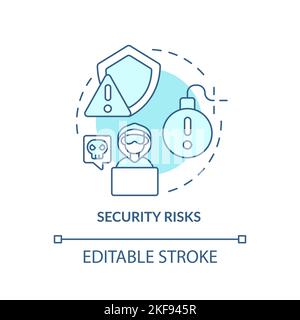 Security risks turquoise concept icon Stock Vector