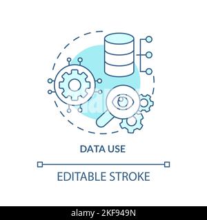 Data use turquoise concept icon Stock Vector