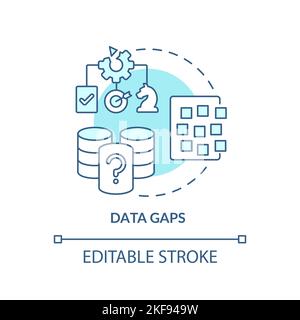Data gaps turquoise concept icon Stock Vector