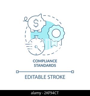 Compliance standards turquoise concept icon Stock Vector