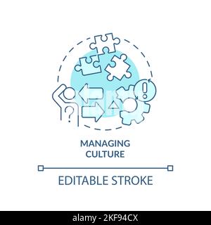 Managing culture turquoise concept icon Stock Vector