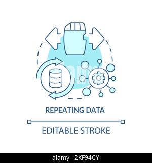 Repeating data turquoise concept icon Stock Vector