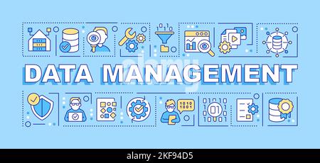 Data management word concepts blue banner Stock Vector