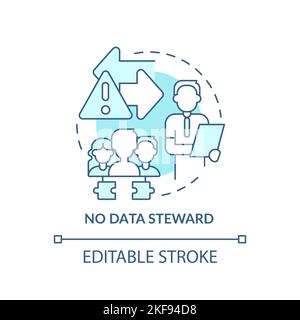 No data steward turquoise concept icon Stock Vector