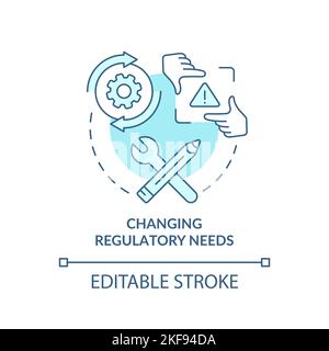 Changing regulatory needs turquoise concept icon Stock Vector