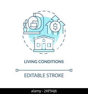 Living conditions turquoise concept icon Stock Vector