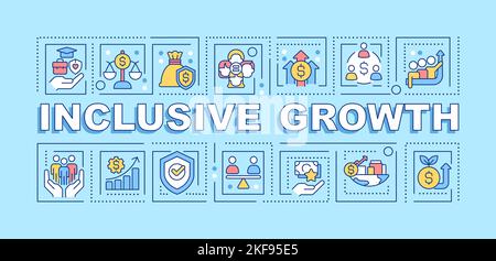 Inclusive growth word concepts blue banner Stock Vector