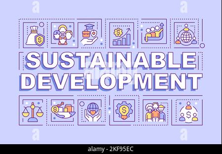Sustainable development word concepts blue banner Stock Vector