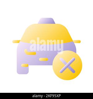 Rejected taxi order flat gradient two-color ui icon Stock Vector