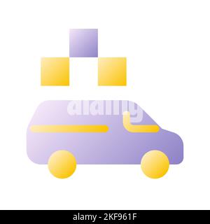 Minivan taxi flat gradient two-color ui icon Stock Vector