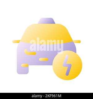 Taxi and lightning flat gradient two-color ui icon Stock Vector