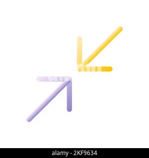 Screen minimizing flat gradient two-color ui icon Stock Vector