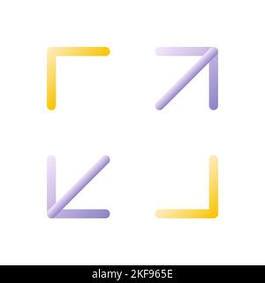 Screen enlarging flat gradient two-color ui icon Stock Vector