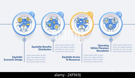 Attributes of inclusive economy circle infographic template Stock Vector