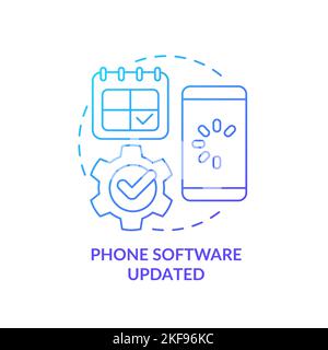 Phone software updated blue gradient concept icon Stock Vector